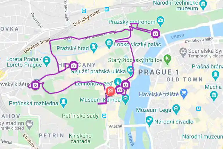 Segway tour route at sunset - Prague Segway Tours