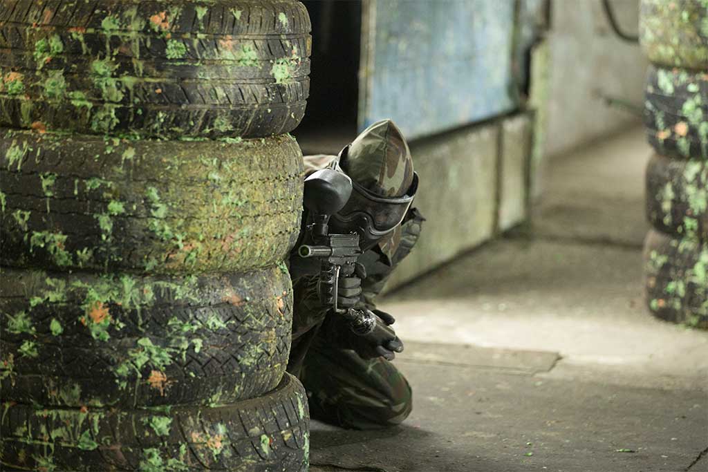 Playing paintball in the underground